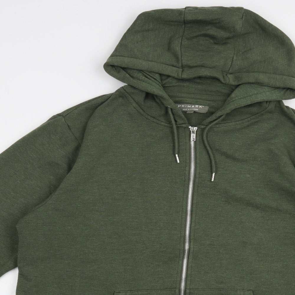 Primark Mens Green  Cotton Full Zip Hoodie Size L