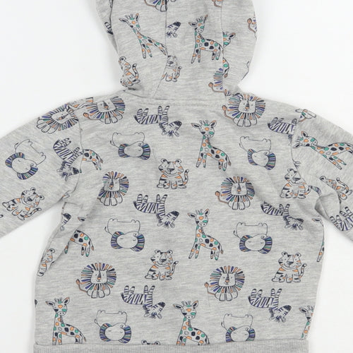 George Baby Grey Geometric Cotton Full Zip Jumper Size 9-12 Months  Zip - Lion&Giraffe Print