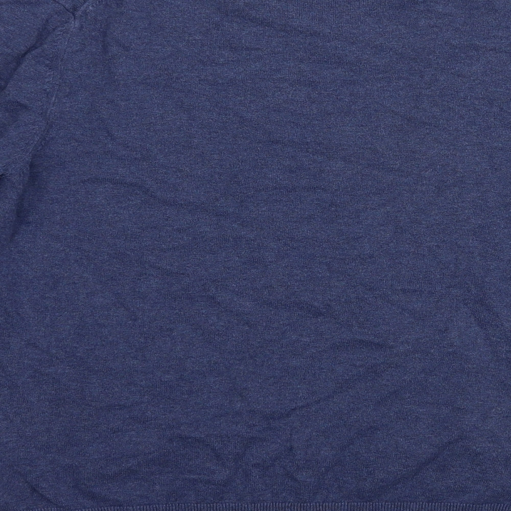 Marks and Spencer Mens Blue V-Neck  Cotton Pullover Jumper Size M