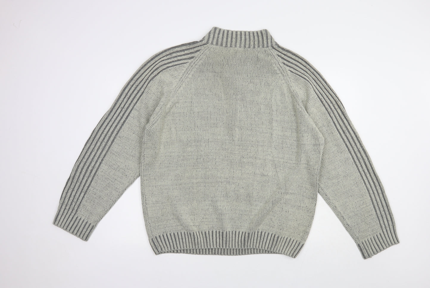 South Bay Mens Grey High Neck  Acrylic Pullover Jumper Size L