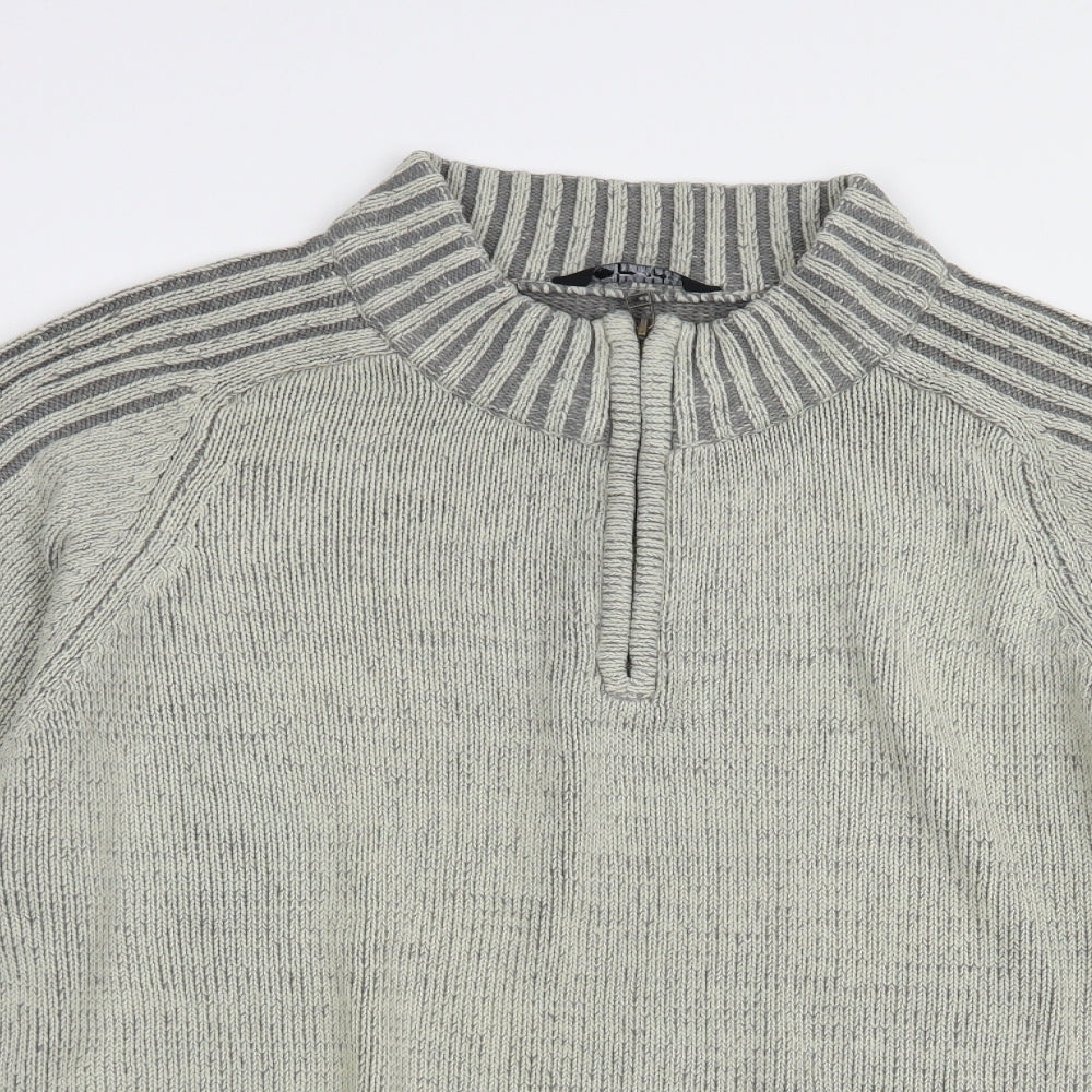 South Bay Mens Grey High Neck  Acrylic Pullover Jumper Size L