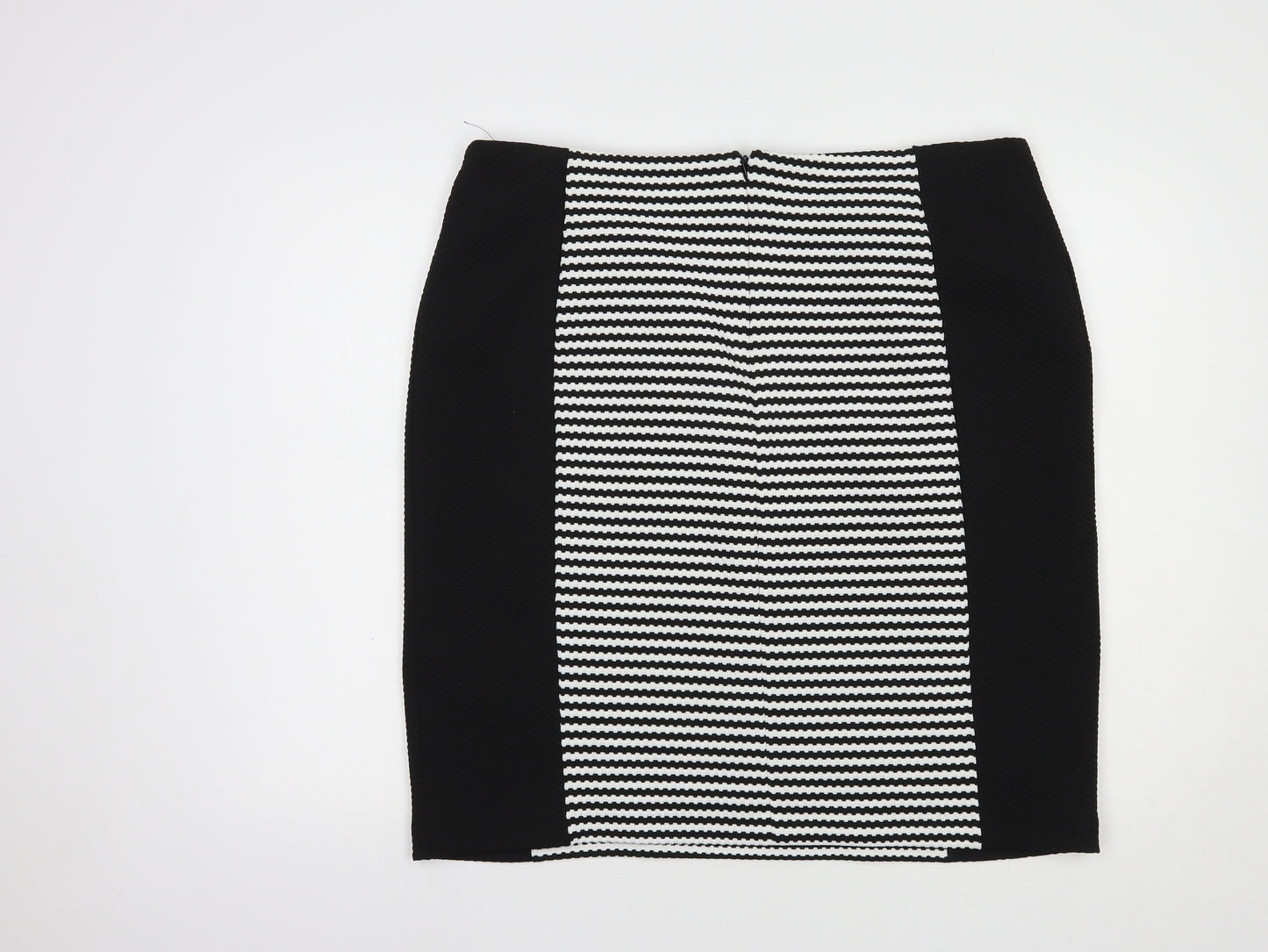 Klass Womens Black Striped Polyester Straight & Pencil Skirt Size 18   Zip