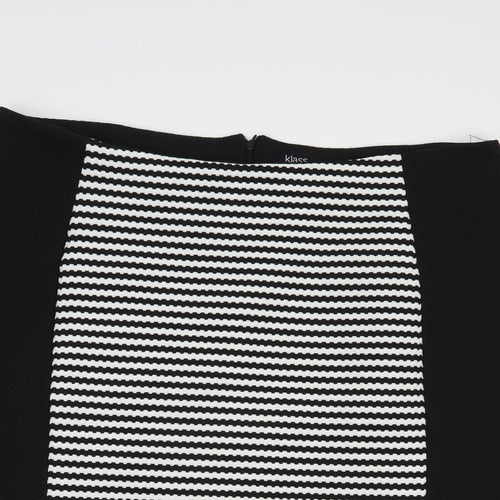 Klass Womens Black Striped Polyester Straight & Pencil Skirt Size 18   Zip
