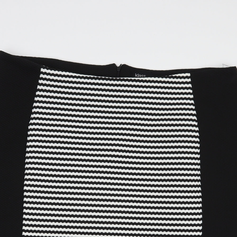 Klass Womens Black Striped Polyester Straight & Pencil Skirt Size 18   Zip