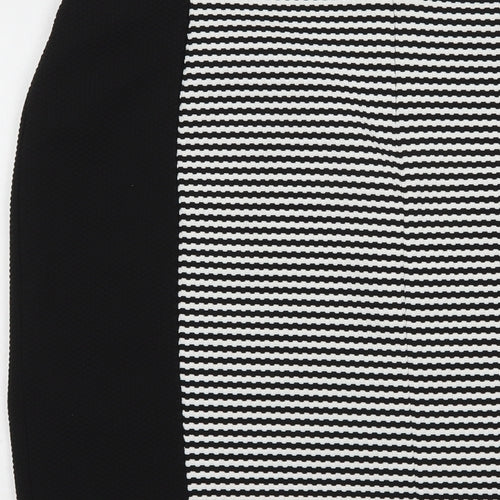 Klass Womens Black Striped Polyester Straight & Pencil Skirt Size 18   Zip