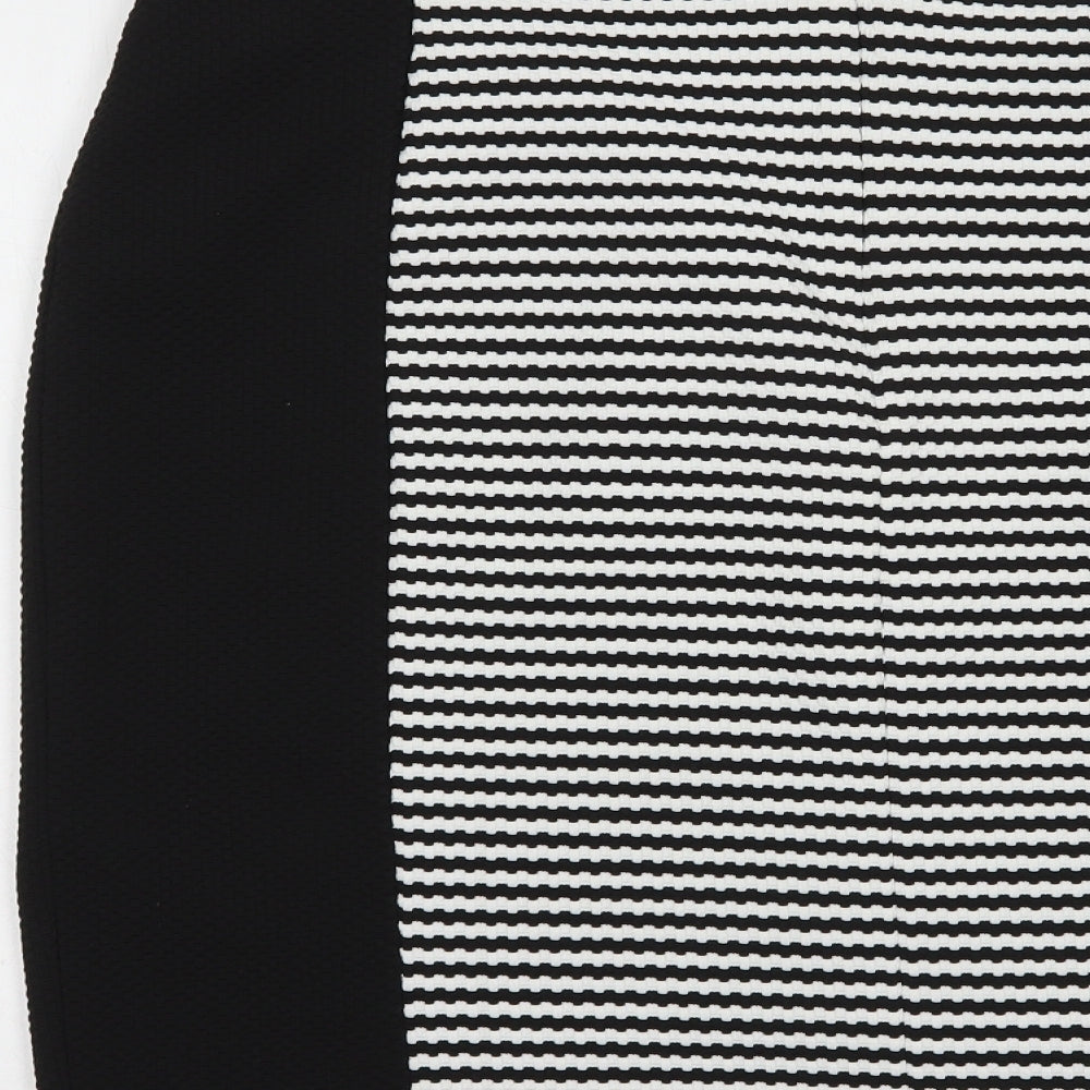 Klass Womens Black Striped Polyester Straight & Pencil Skirt Size 18   Zip