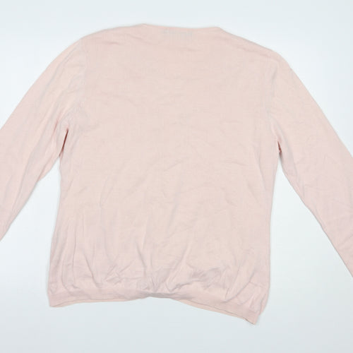 Woolovers Womens Pink V-Neck Polka Dot Cotton Cardigan Jumper Size XL   - Twin Set