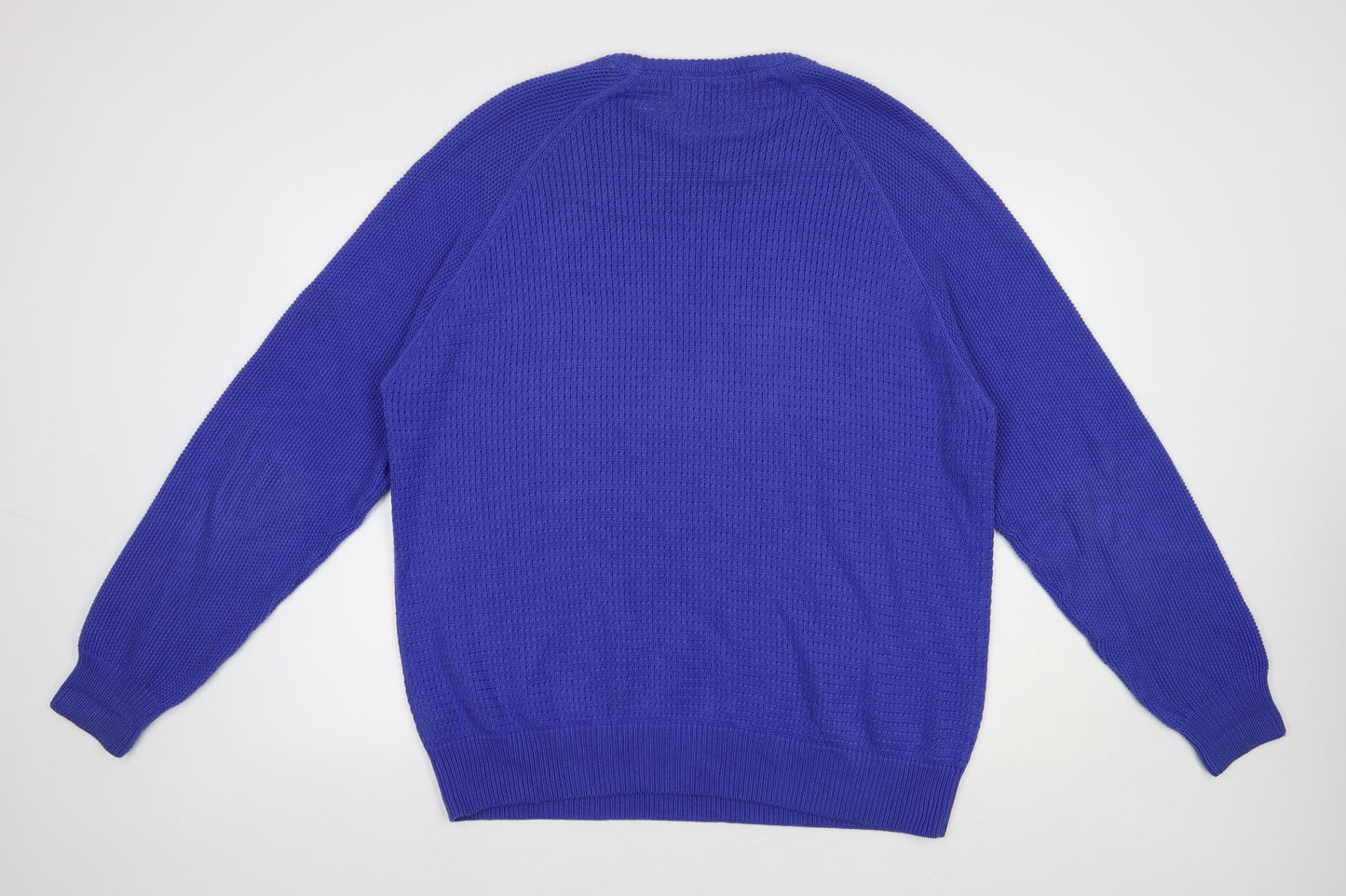 Marks and Spencer Mens Blue Crew Neck  Cotton Pullover Jumper Size XL