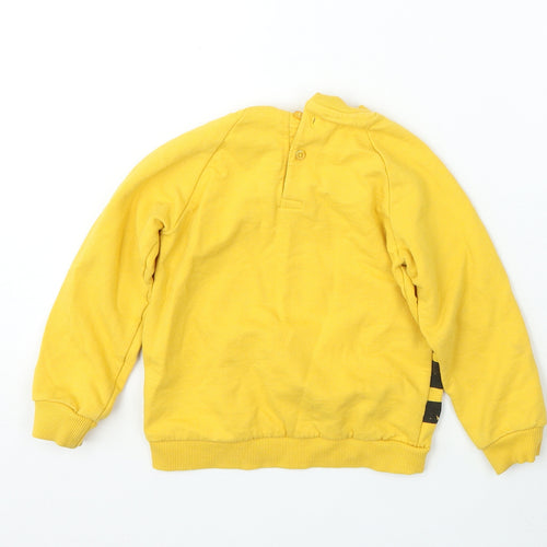 Dunnes Stores Girls Yellow Striped Cotton Pullover Sweatshirt Size 3-4 Years