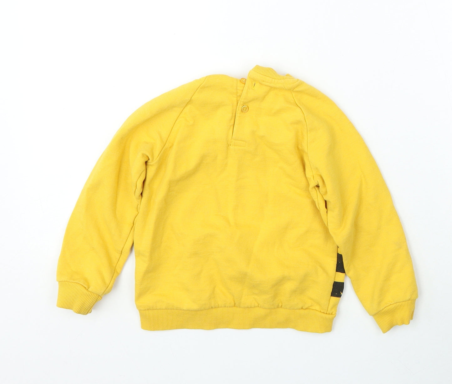 Dunnes Stores Girls Yellow Striped Cotton Pullover Sweatshirt Size 3-4 Years