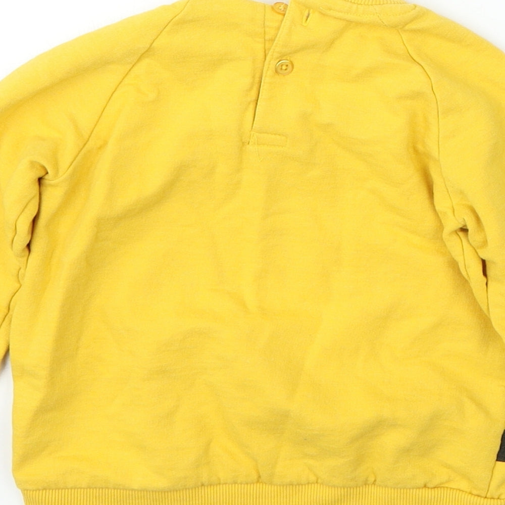 Dunnes Stores Girls Yellow Striped Cotton Pullover Sweatshirt Size 3-4 Years