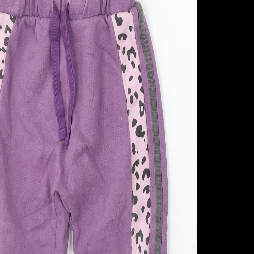 NEXT Girls Purple  Cotton Jogger Trousers Size 18-24 Months
