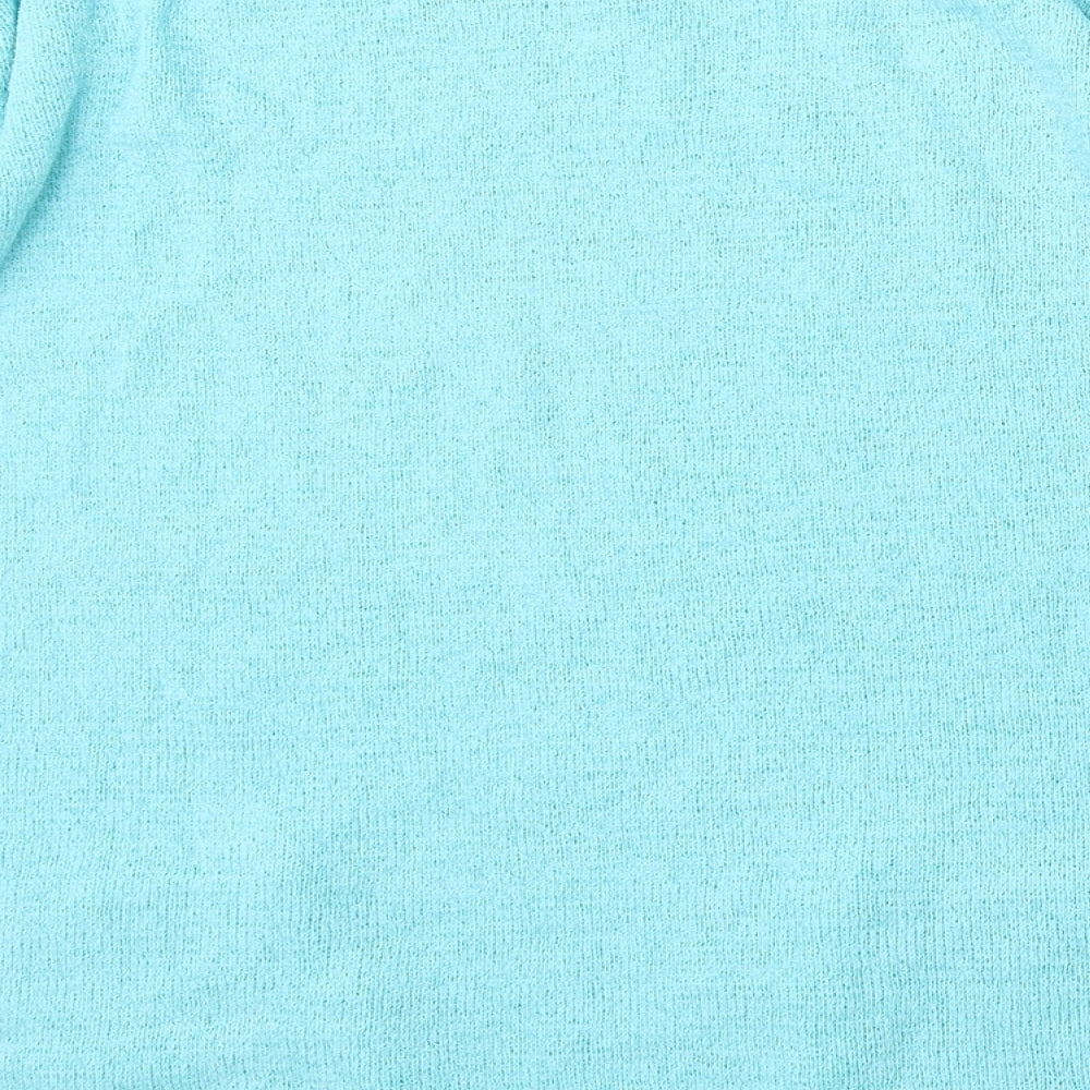 Mind Flower Womens Blue Round Neck  Acrylic Pullover Jumper Size L