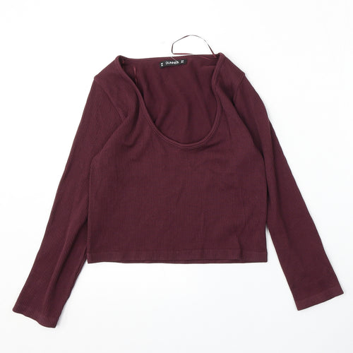 Dunnes Stores Womens Purple Round Neck  Nylon Pullover Jumper Size M