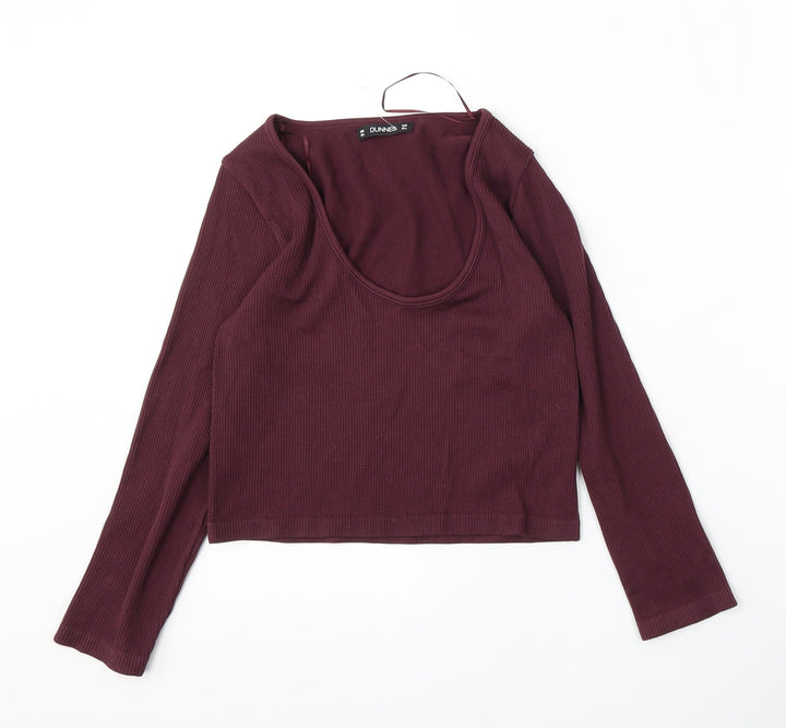 Dunnes Stores Womens Purple Round Neck Nylon Pullover Jumper Size M