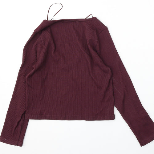 Dunnes Stores Womens Purple Round Neck  Nylon Pullover Jumper Size M