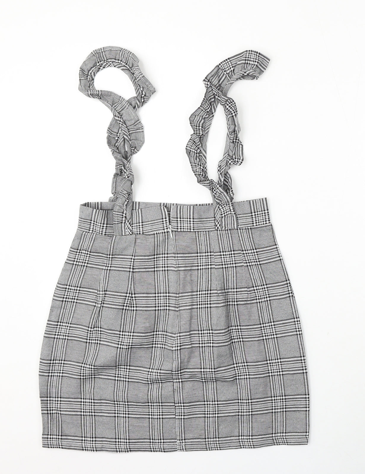 Preworn Womens Grey Plaid Polyester A-Line Skirt Size S