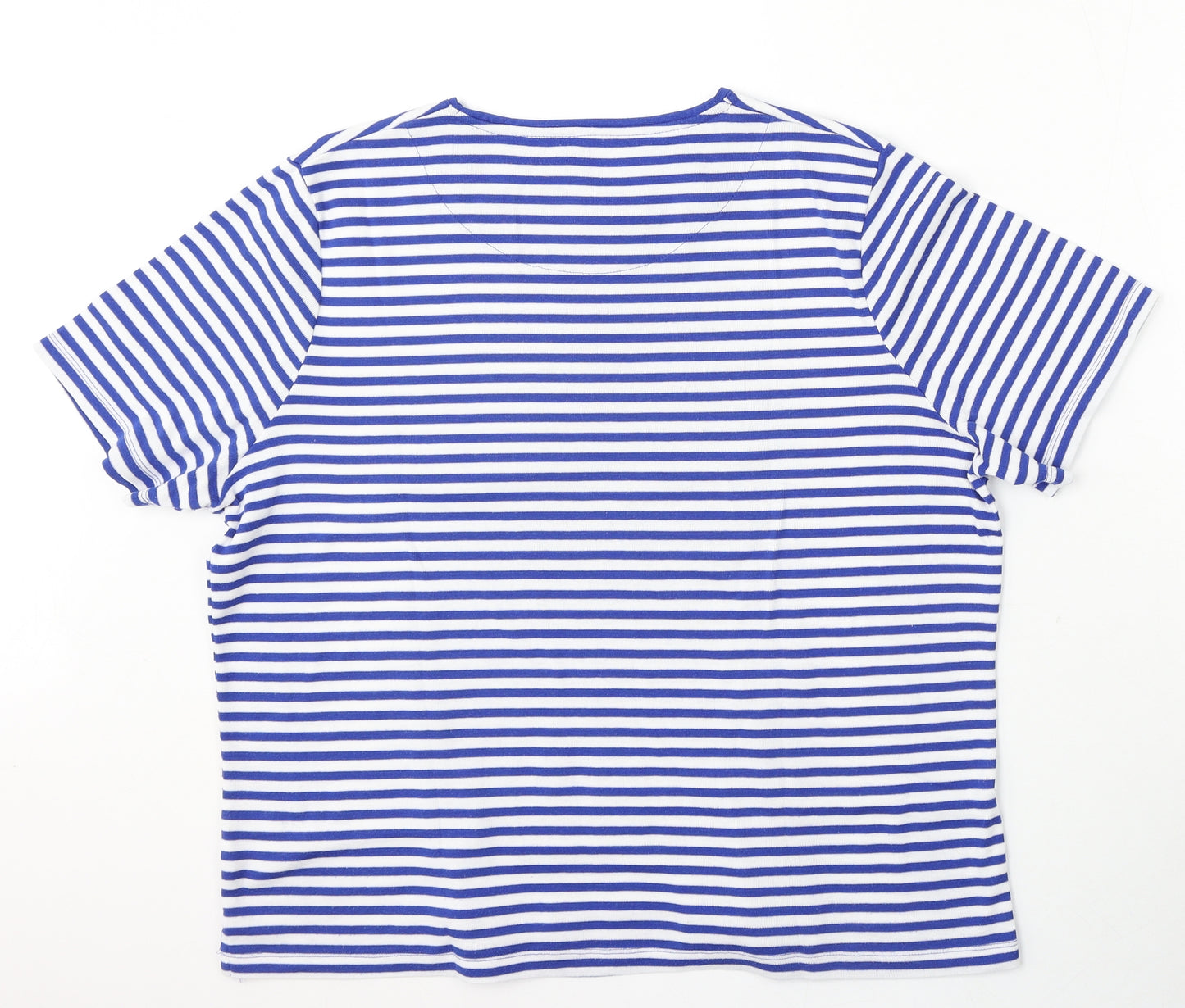 TIGL Womens Blue Round Neck Striped Polyester Pullover Jumper Size 22