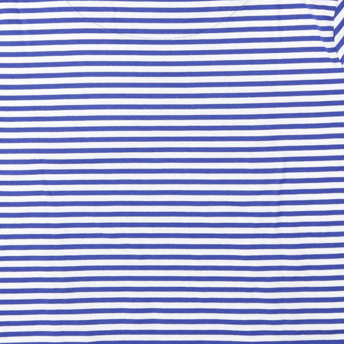 TIGL Womens Blue Round Neck Striped Polyester Pullover Jumper Size 22