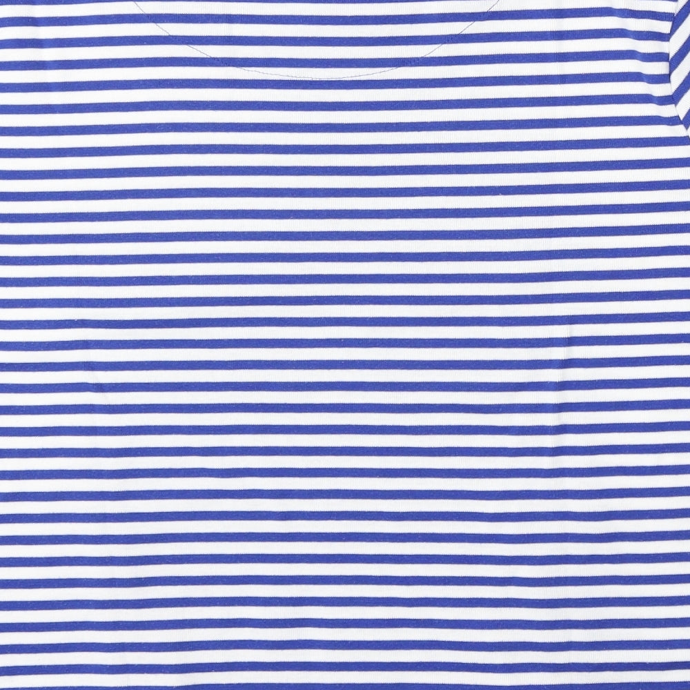 TIGL Womens Blue Round Neck Striped Polyester Pullover Jumper Size 22