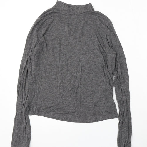 Zara Womens Grey Round Neck  Viscose Pullover Jumper Size L