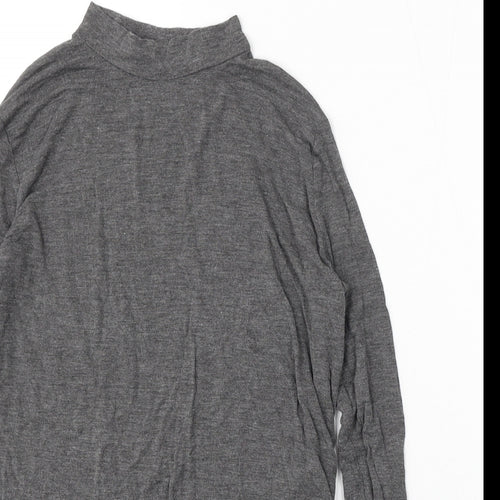 Zara Womens Grey Round Neck  Viscose Pullover Jumper Size L
