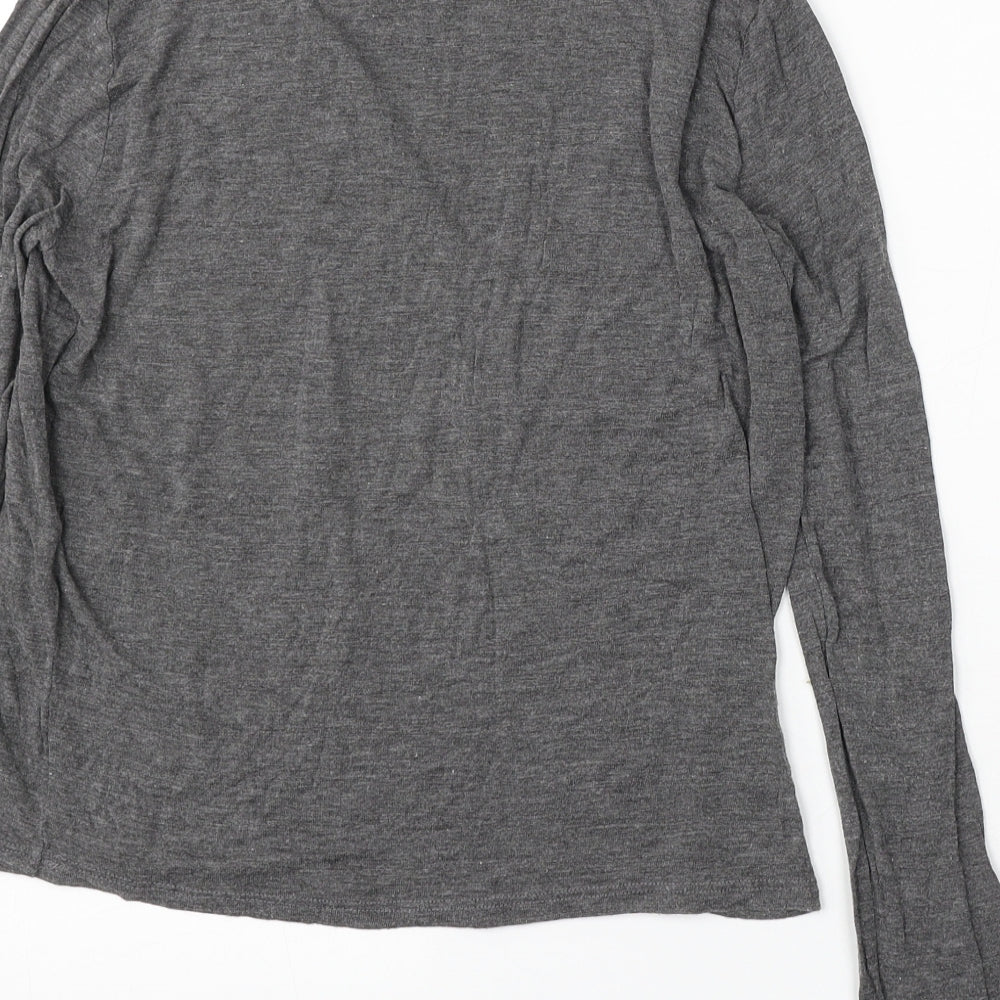 Zara Womens Grey Round Neck  Viscose Pullover Jumper Size L
