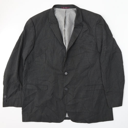 Taylor & Wright Mens Grey Striped Polyester Jacket Suit Size 48
