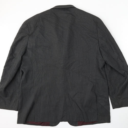 Taylor & Wright Mens Grey Striped Polyester Jacket Suit Size 48