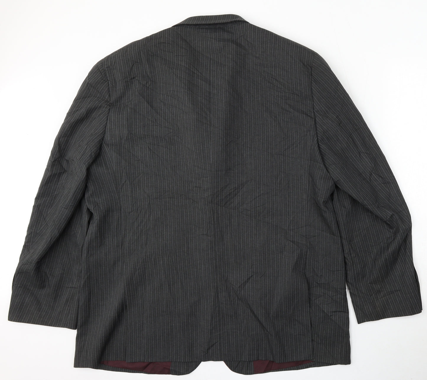 Taylor & Wright Mens Grey Striped Polyester Jacket Suit Size 48