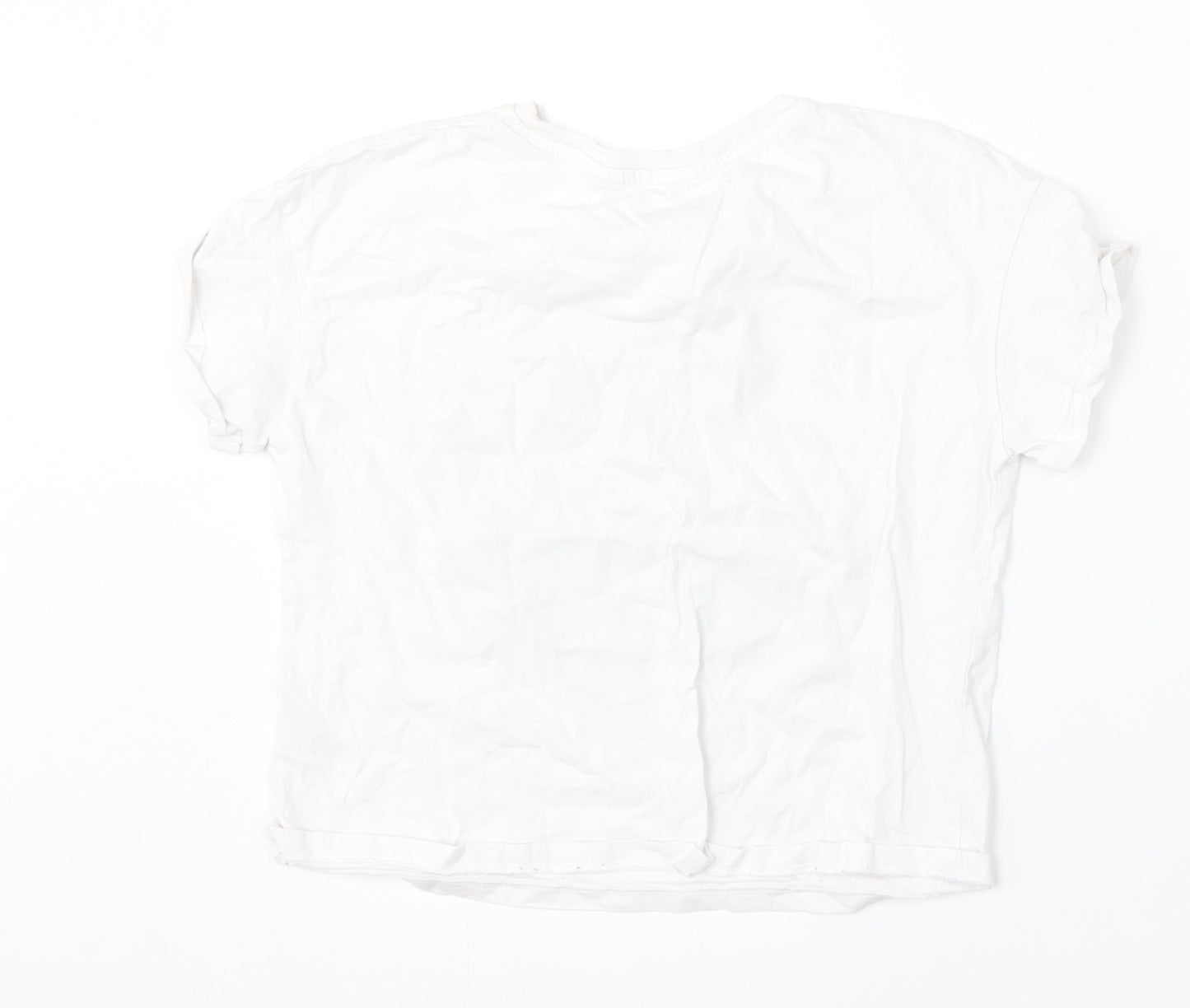 Dunnes Stores Girls White  Cotton Basic T-Shirt Size 10-11 Years Round Neck  - St patrick's day