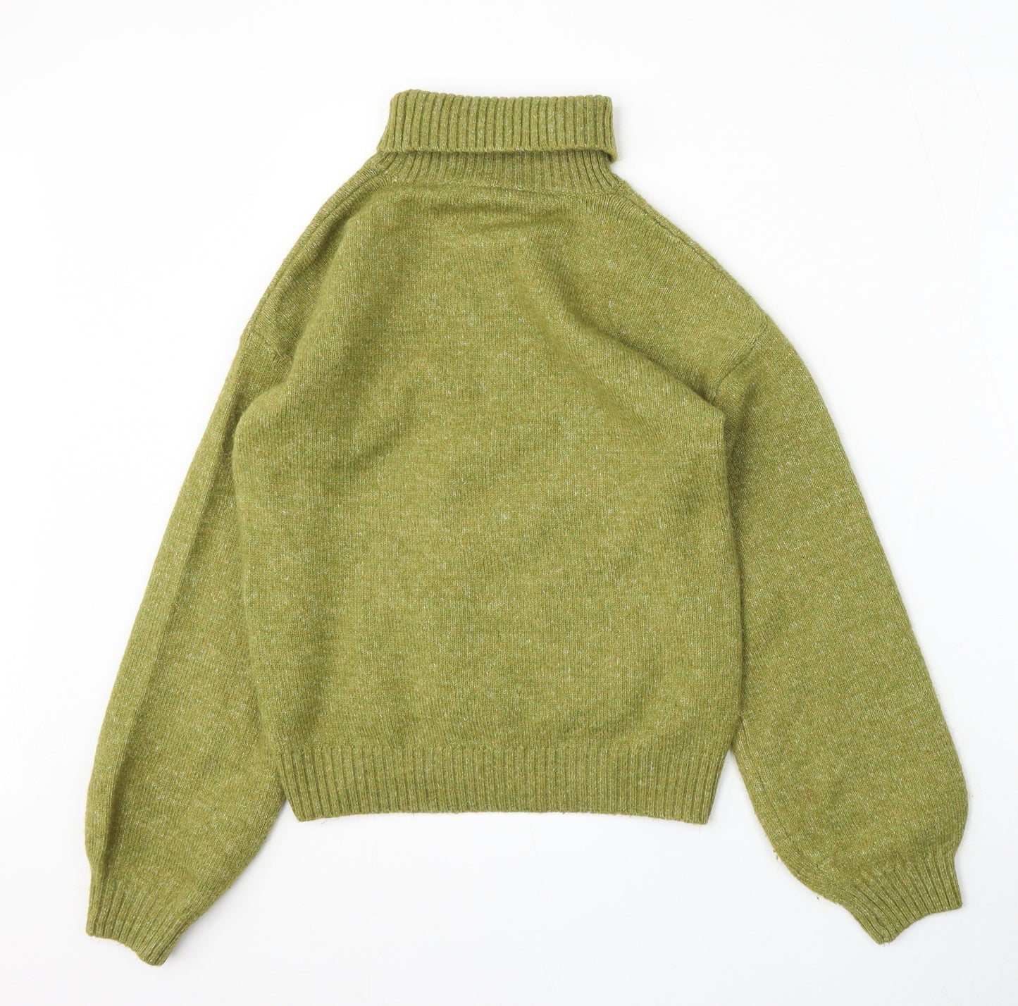 TU Girls Green Mock Neck  Acrylic Pullover Jumper Size 12 Years