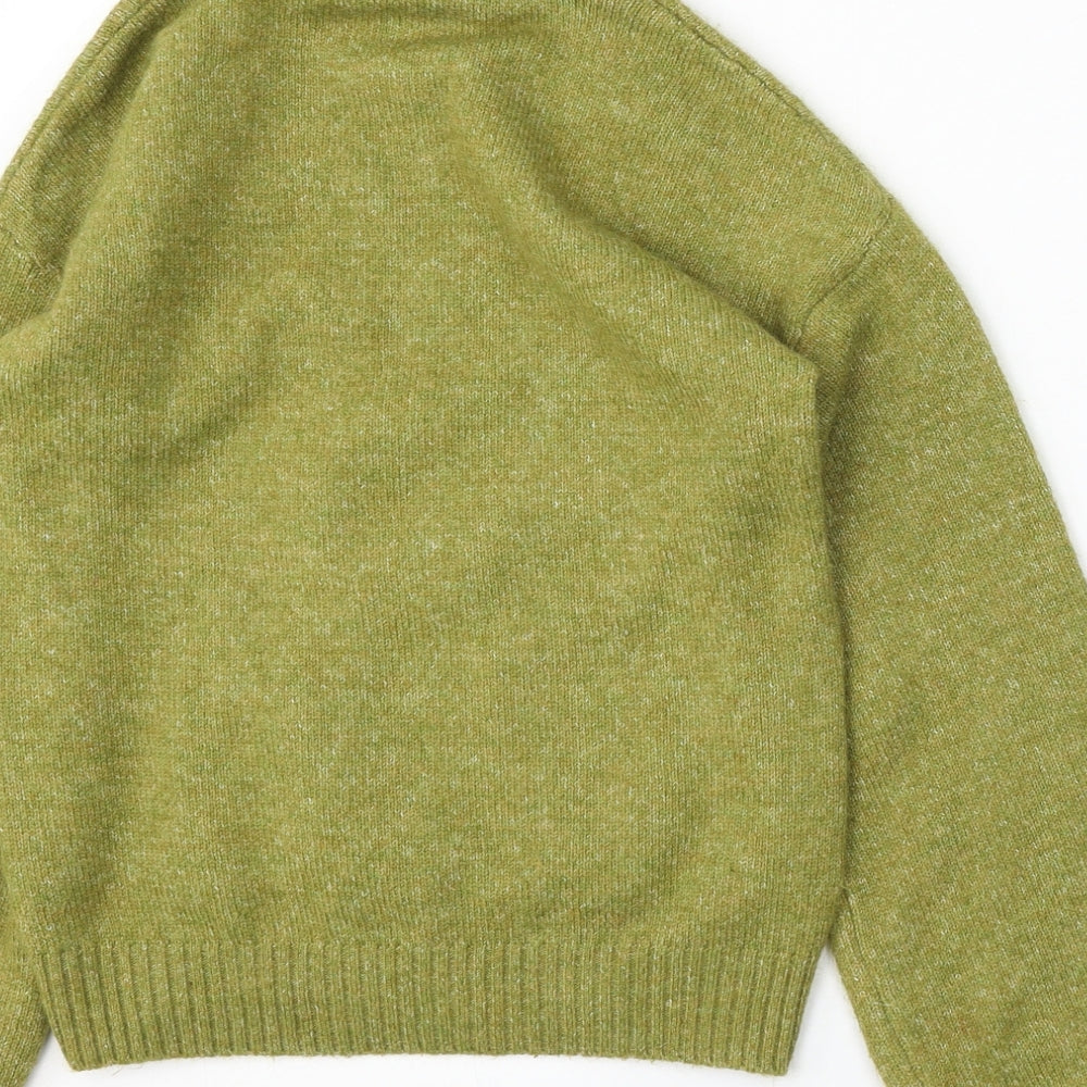 TU Girls Green Mock Neck  Acrylic Pullover Jumper Size 12 Years