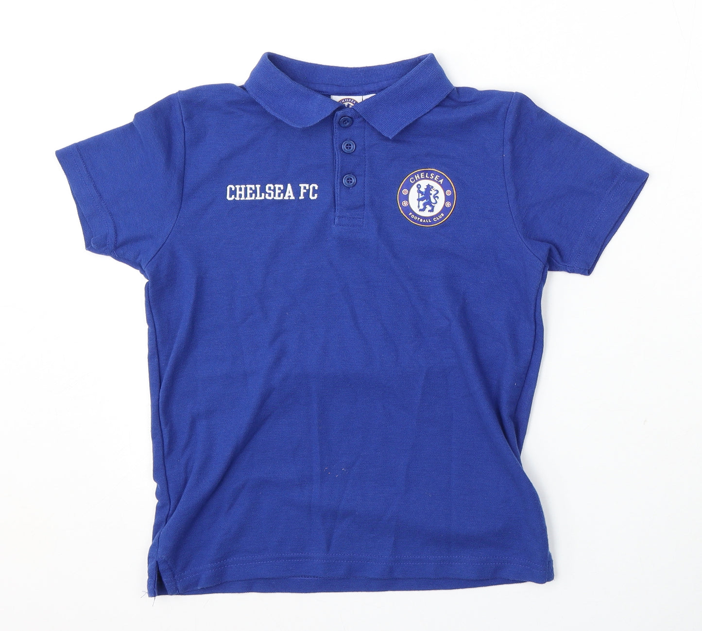 Chelsea FC Boys Blue  Polyester Basic Polo Size 8-9 Years Collared Button