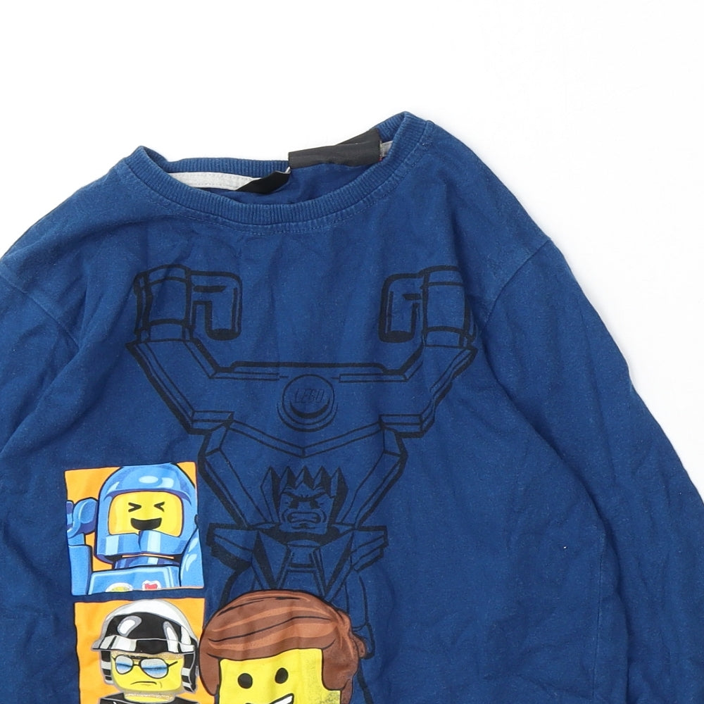 NEXT Boys Blue  Cotton Basic T-Shirt Size 9 Years Round Neck  - LEGO
