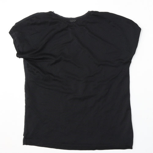 Reebok Womens Black  Polyester Basic T-Shirt Size M Round Neck