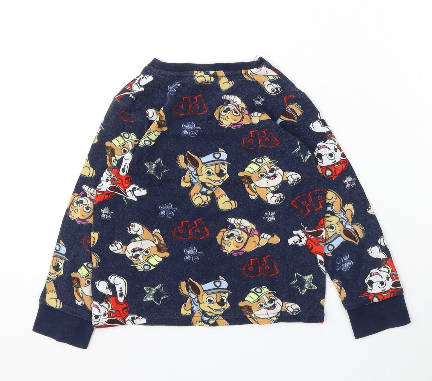 NEXT Boys Blue Round Neck Geometric Cotton Pullover Jumper Size 4-5 Years   - Paw Patrol