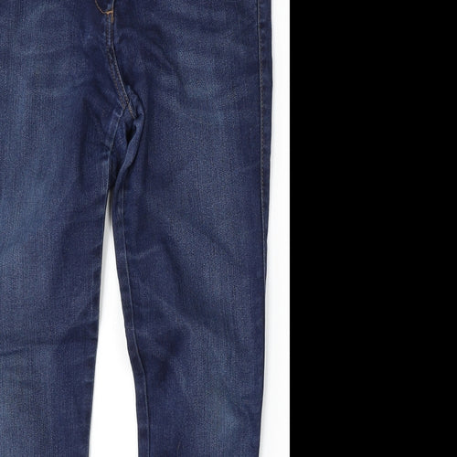 Marks and Spencer Womens Blue  Cotton Skinny Jeans Size 28 L30 in Regular Button