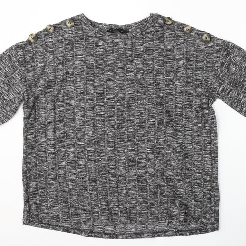 F&F Womens Grey Round Neck  Viscose Pullover Jumper Size 10