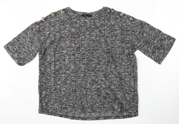 F&F Womens Grey Round Neck Viscose Pullover Jumper Size 10
