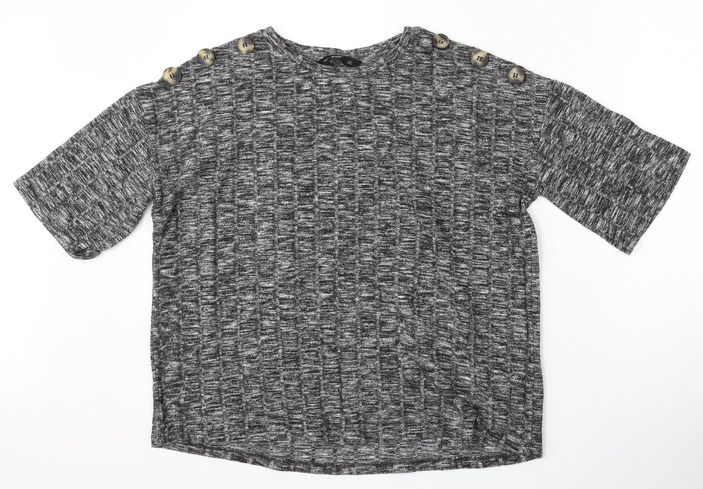 F&F Womens Grey Round Neck  Viscose Pullover Jumper Size 10
