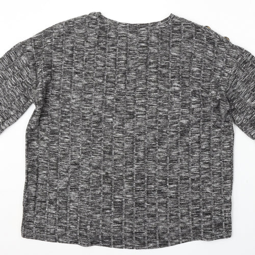 F&F Womens Grey Round Neck  Viscose Pullover Jumper Size 10