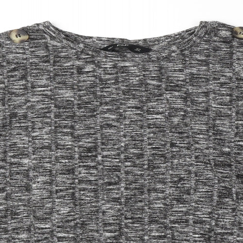 F&F Womens Grey Round Neck  Viscose Pullover Jumper Size 10