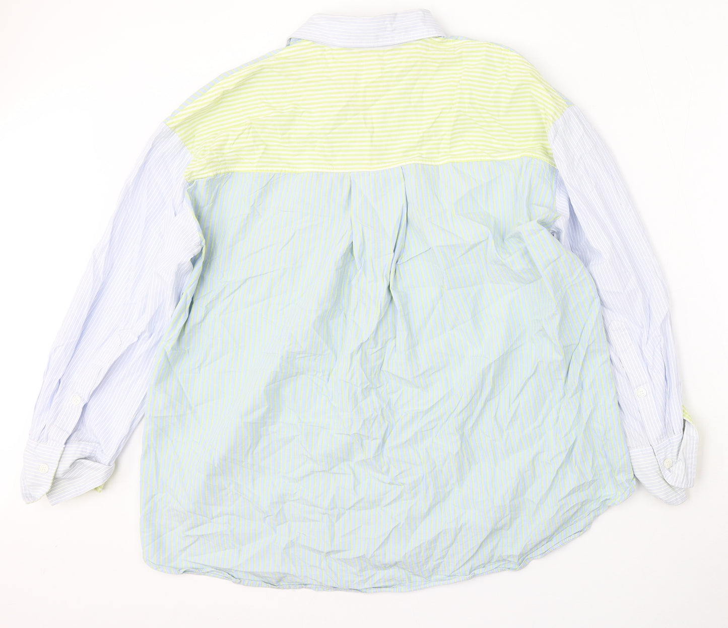 Zara Womens Multicoloured Striped Cotton Basic Button-Up Size S Collared