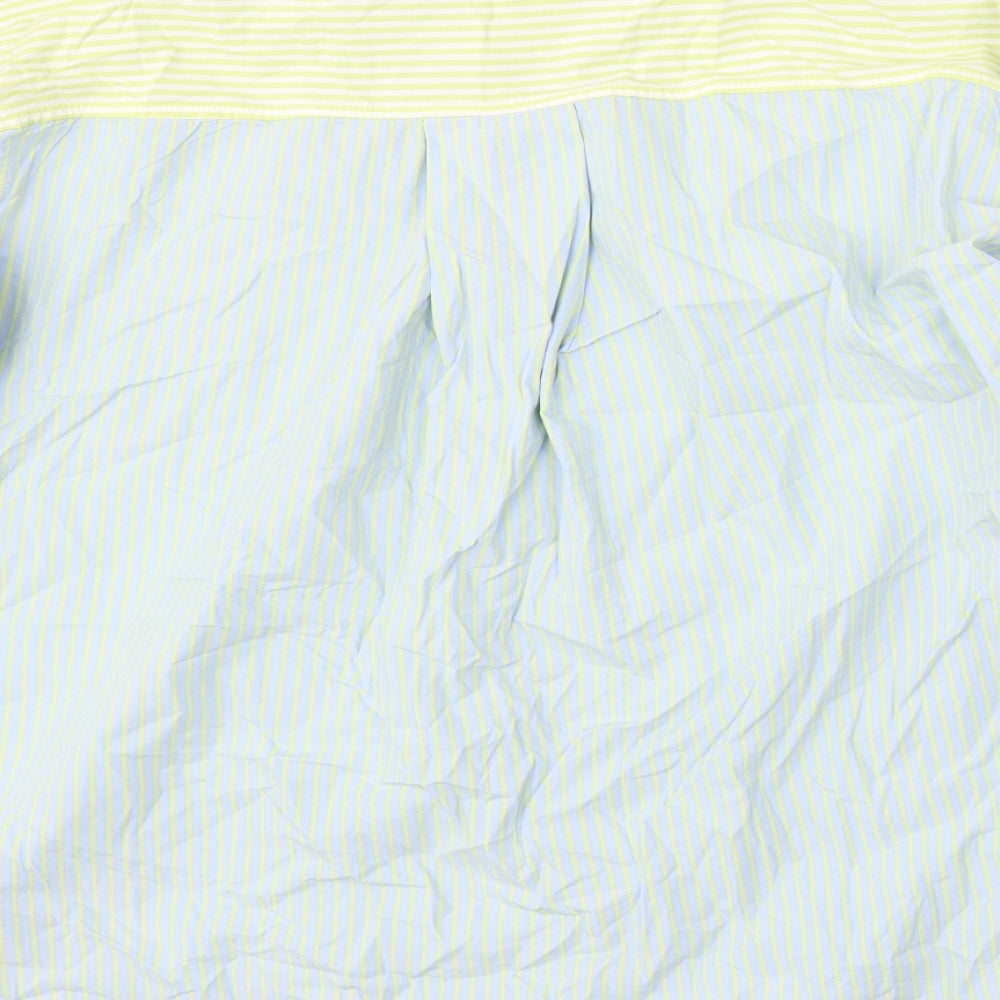 Zara Womens Multicoloured Striped Cotton Basic Button-Up Size S Collared
