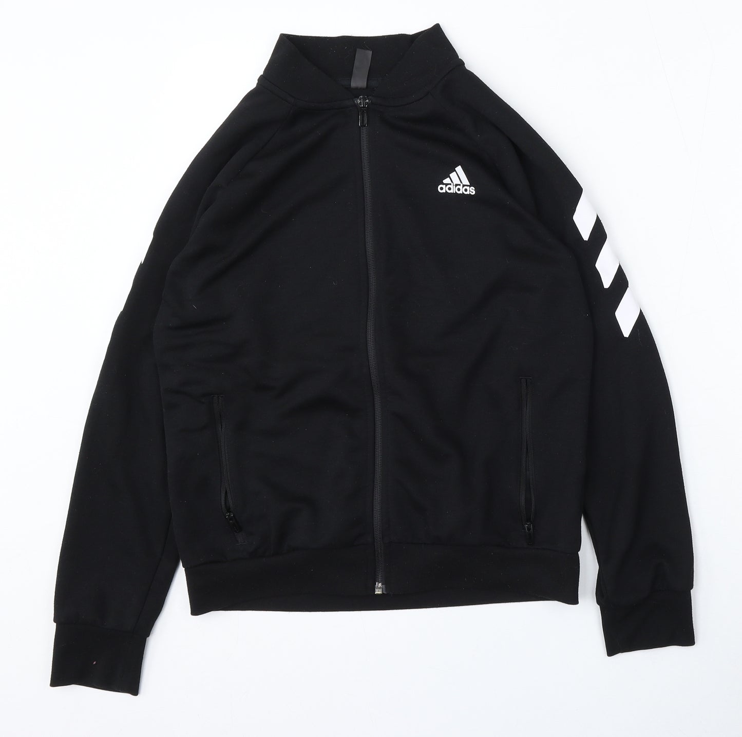 adidas Boys Black   Jacket  Size 11-12 Years  Zip