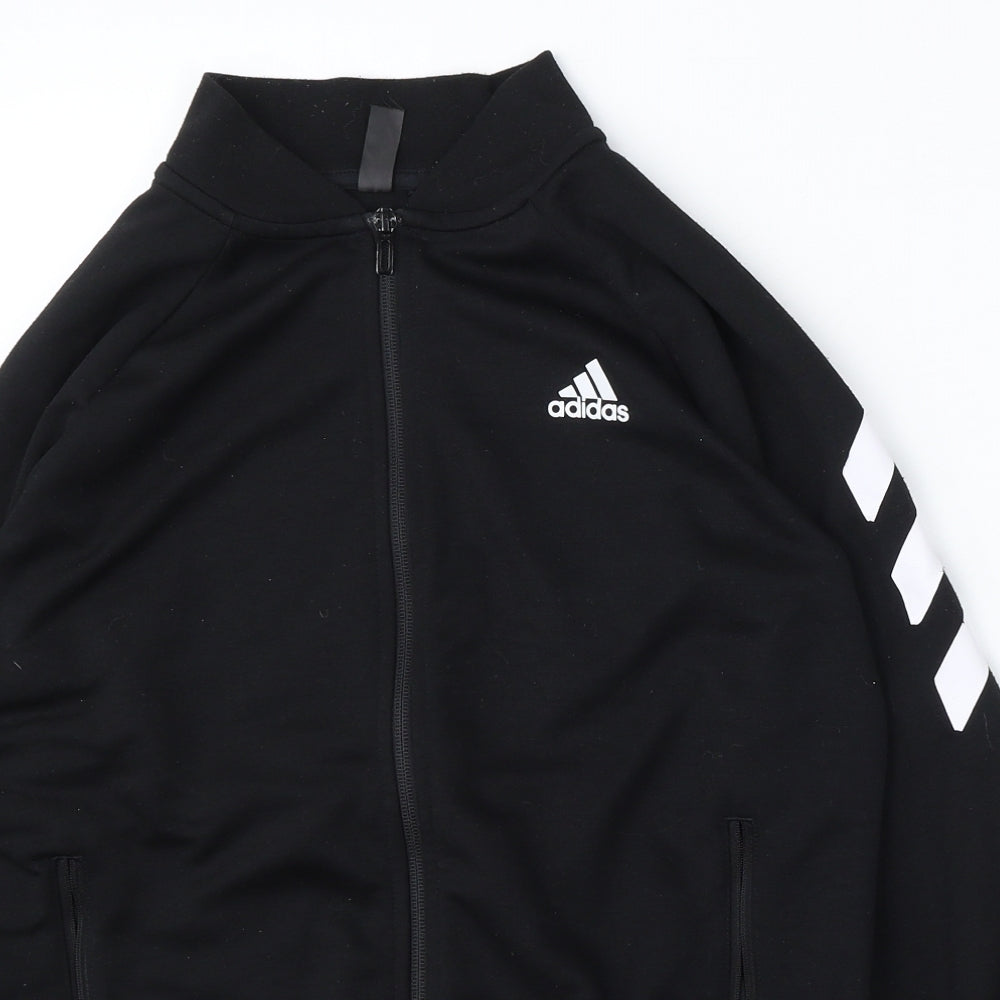 adidas Boys Black   Jacket  Size 11-12 Years  Zip