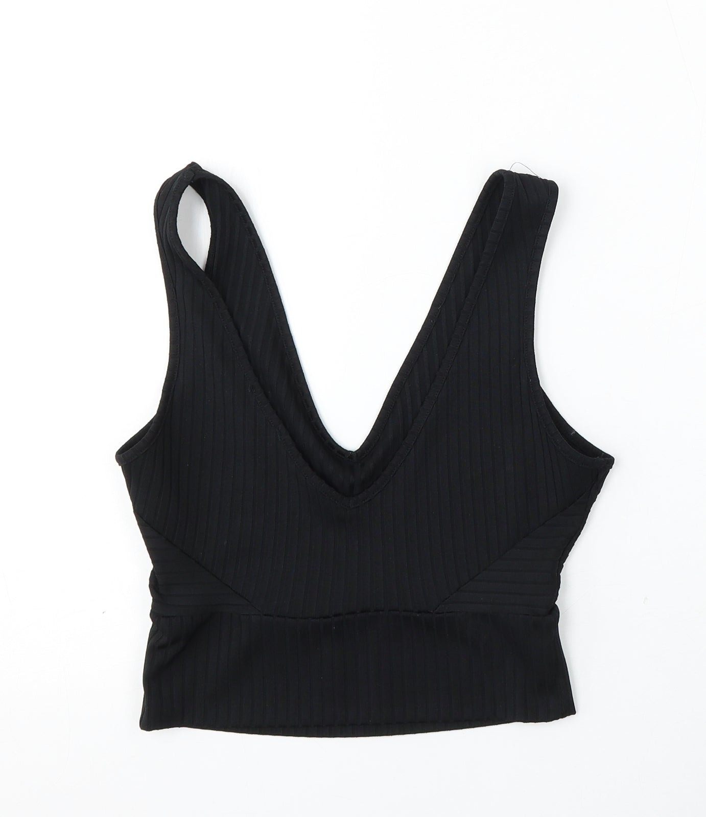 New Look Womens Black  Polyester Camisole Tank Size 12 V-Neck