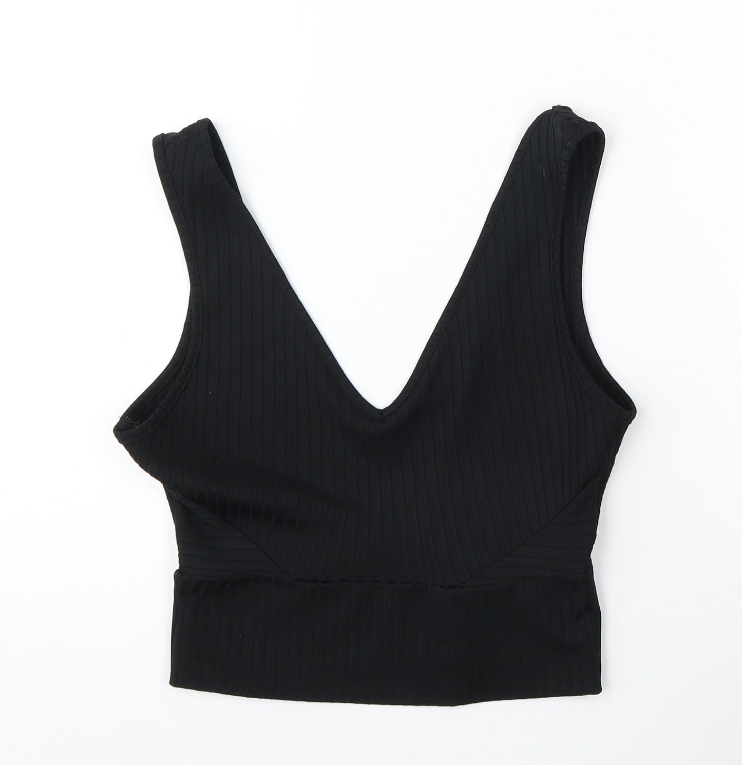 New Look Womens Black  Polyester Camisole Tank Size 12 V-Neck