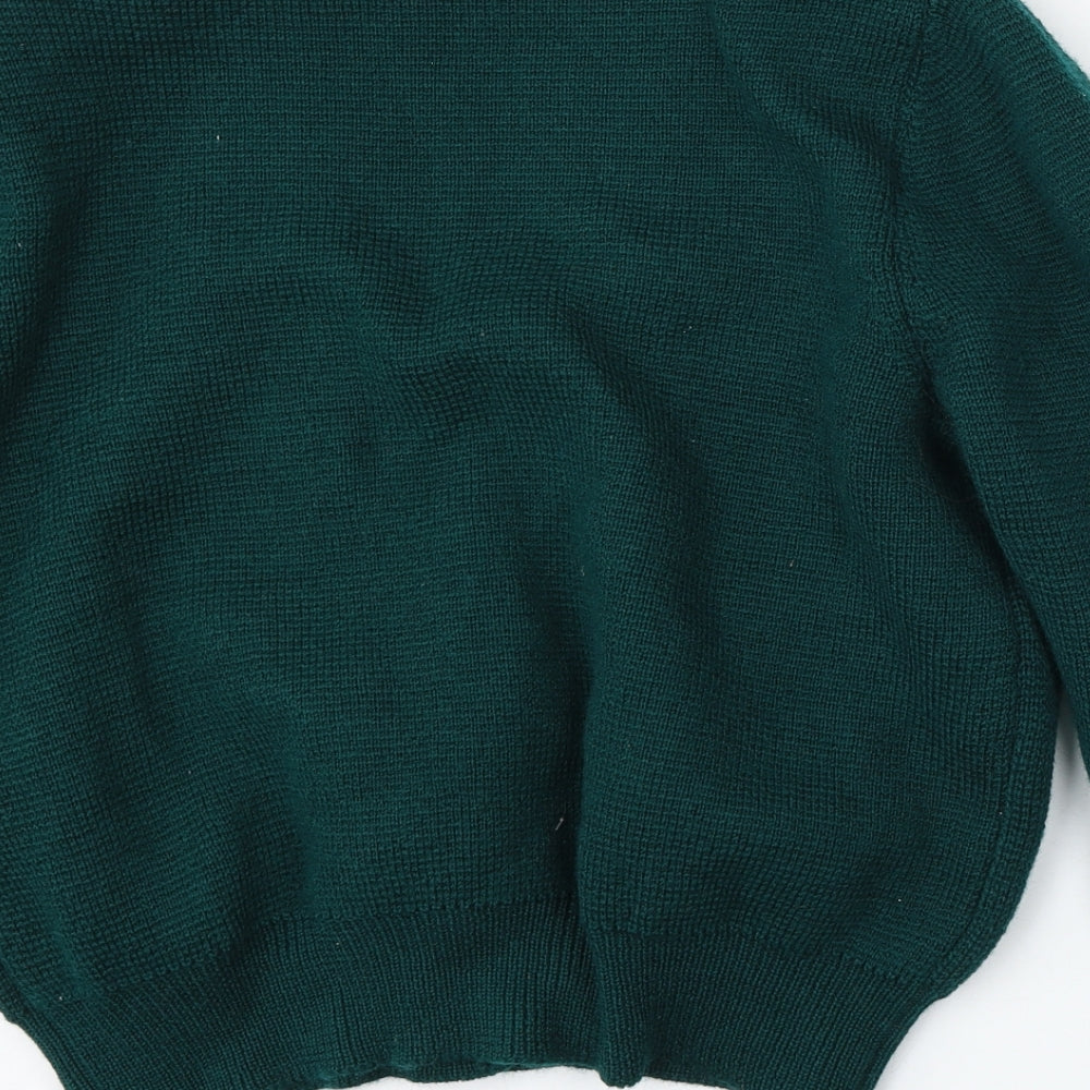 Jonelle Womens Green V-Neck  Wool Cardigan Jumper Size 14